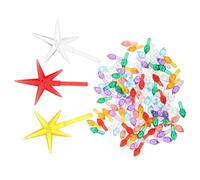 OSOLADY 103 Pcs Ceramic Christmas Tree Replacement Lights Olive Shape Bulbs Star Shape Lights for Festive Decorations