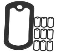 OSOLADY 10pcs Black Silicone Dog Tag Silencers Military Style Noise-reducing Pet Id Tag Covers Flexible Protective Sleeves for Dog