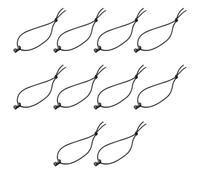 OSOLADY 10pcs Coil Clamp Elastic Strap Clip with Hook Clips and Elastic String, Nylon, Black, for Camping and Hiking to Secure Loose Straps on Flashlight and Wires