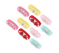 OSOLADY 10pcs Colorful Pet Hair Clips Snap Pin Puppy and Kitten Hair Bows Polyester Plastic Cute Grooming Accessories for Dogs and Cats Quick Fringe Organizer for Daily Wear and Parties