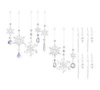 OSOLADY 10pcs Crystal Snowflake Hanging Decoration Classic Bright Silver Hanging Ornaments Easy to Use Christmas Tree Party Home Decoration