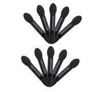 OSOLADY 10pcs Disposable Dual Sided Eyeshadow Brush Black Makeup Tool Kit for Travel Holidays Parties Festivals Daily Use Comfortable Sponge Applicator for Eye Shadow Designs
