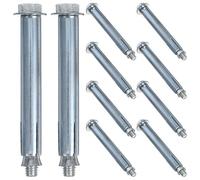 OSOLADY 10pcs Expansion Bolts Carbon Steel M8 Bolts for Parking Blocks and Speed Bumps Silver Strong Compressive Ability Convenient Installation for Garage and Parking Lots