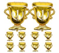 OSOLADY 10pcs Gold Trophy Balloons, Aluminum Foil Balloons, Winner'S Cup Decorations for Soccer Birthday Party, Football Trophy Decorations, Graduation Party Supplies