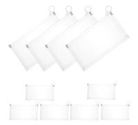 OSOLADY 10pcs Large Stationery Bag Plastic Multi-use Pen Bag Strong Zipper for Organizing and Storing Pens and Files for Back to School Party or Office Use