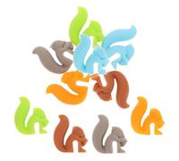 OSOLADY 10pcs Silicone Tea Bag Holders: Cute Squirrel Cup Edge Holders Mug Clips - Wine Charms Glass Identifier Drink Markers for Bar Party Favor