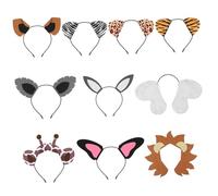 OSOLADY 10Pcs Unique Animal Ear Headbands Creative Costume Party Hair Props for Festivals Carnivals and Celebrations Rabbit Giraffe Theme Headdress for Unforgettable Memories