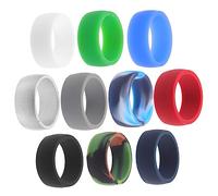 OSOLADY 10Pcs Wear Resistant Outdoor Sports Silicone Rings Durable Scratch Finger Ornaments for Men and Women Flexible and Comfortable Design for Active Lifestyles
