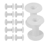 OSOLADY 10pcs White Plastic Bobbin Lace Bobbins Lightweight Compact Design Empty Take up Reel Spools for Embroidery Thread Yarn Ribbon Crafts and Sewing