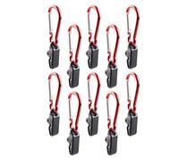 OSOLADY 10pcs Windproof Tent Clip Set with Carabiner, Lightweight Plastic and Metal Awning Clamps for Outdoor Camping, Toothed Mouth Design for Secure Canvas Attachment
