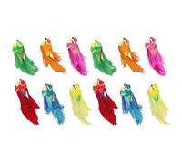 OSOLADY 12pcs Artificial Simulation Birds with Lifelike Plumage and Break Resistance, Colourful Foam Birds Model for Patio Decoration and Photo Prop, Wear Resistant Delicate Random Color