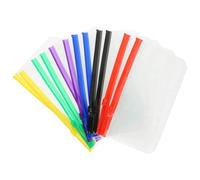 OSOLADY 12pcs Assorted Colour A6 PVC Zipper Binder Pouches with Removable Design and Wear Resistance, for Travelers and Company Employees, Suitable for 6-Ring Binders and Document