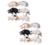 OSOLADY 12pcs Cat Shaped Pen Holder Resin Manicure Tool Holder with Fine Craftsmanship and Adorable Chic Style for Desk Pen Organization and Nail Art Brush Rest
