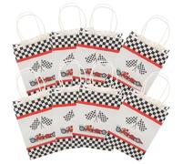 OSOLADY 12pcs Checkered Paper Bags with Handles for Presents Party Wrapping Folding Tote Bags for Birthday Holiday Theme Large Capacity Stylish Printed