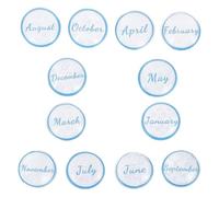 OSOLADY 12pcs Magnetic Glass Fridge Magnets 30mm Decorative Dishwasher Safe Monthly Refrigerator Stickers for Kitchen Organization