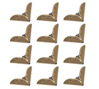 OSOLADY 12pcs Metal Corner Protectors for Album Scrapbooking, Retro Hollow out Decorative Brass Corners, Sturdy Antique Style Photo Album Edge Guards