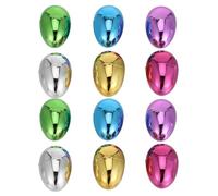 OSOLADY 12pcs Plastic Easter Eggs 2.4" Metallic Color Refillable Empty Eggs for Filling Specific Treats or Prizes Easter Theme Party Favor Classroom Prize Supplies