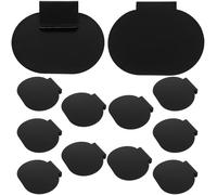OSOLADY 12pcs Reusable Clip-on Labels for Storage Bins, Erasable Basket Label Clips in Matte Black Oval, Price Display and Organizing Cube Tags for Pantry and Office Use