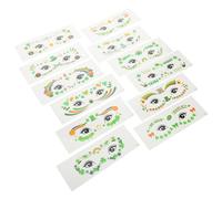 OSOLADY 12sheets St Patrick's Day Decorations Irish Festival Face Stickers of Temporary Shamrock Design