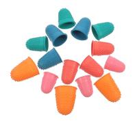 OSOLADY 15-piece Rubber Finger Guards Set Reusable Finger Sleeves for Money Counting Writing and Gaming Protectors in Pink Green Red Blue and Orange