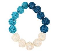 OSOLADY 15pcs Decorative Rattan Balls Set - Natural Handmade Blue and White Aromatherapy Ball Fillers for Home Decor Flower Arrangements and Event Centerpieces