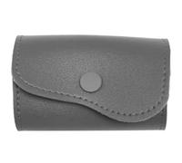 OSOLADY 16-hole Nail Drill Bit Holder Storage Bag Portable Deep Grey Nail Tool Organizer Compact Folding Case for Travel and Salon Use