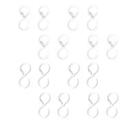OSOLADY 16pcs S-Shape Locked Shower Curtain Hook Home Shower Curtain Hanger 2.55x1.18x0.24inch Pp Steel Wire Load-Bearing Lock Design for Outdoor Bedroom
