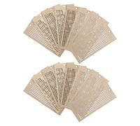 OSOLADY 16Pcs Wooden Cross Stitch Bookmark Blanks DIY Craft Rectangular Wooden Tags for Sewing Handmade Bookmarks and Party Decorations