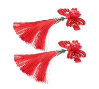 OSOLADY 1pair Chinese Year Hair Clips Tassels Elegant Chinese Style Barrettes for Dress Festival Hair Accessories Vibrant