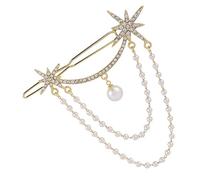 OSOLADY 1Pc Elegant Chain Side Hairpin with Decorative Tassel Stylish Hair Barrette for Various Hairstyles Wedding Accessory and for Women and Teenagers
