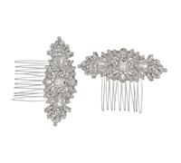 OSOLADY 1pc Vintage Ethnic Style Crystal Hair Accessory Tuck Comb Clip Elegant Hair Comb for Weddings and Special Occasions Shiny Rhinestone Design Silver