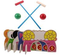 OSOLADY 1Set Cartoon Croquet Animal Gateball Games Interactive Parent Outdoor Activity for Family Fun the Park and Backyard