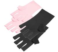 OSOLADY 2 Pairs Reusable UV Protective Gloves for Nail Art and Manicure Routine, Fingerless Design with Comfortable Fit, Polyester Material, Anti-uv Protection Gloves for Gel Nails