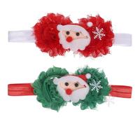 OSOLADY 2 Pcs Christmas Girl Headbands with Snowman and Flower Design, Comfortable Fabric Hair Bands, for Party Dress and Shower