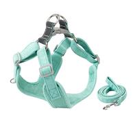 OSOLADY 2 Piece Adjustable Dog Harness Vest Suede Fabric Reflective Design for Well-controlling Pets Suitable for Small Dogs Walking and Jogging