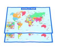 OSOLADY 2 Pieces World Map Posters 14x19.5 Inch Educational Wall Maps for Bedroom Classroom Learning Geography Decor