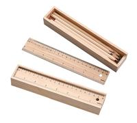 OSOLADY 2 Set Wooden Pencil Box with Slide Drawer Design Large Capacity Stationery Storage Box Pen Storage Case for School Simple Creative Wood Pen