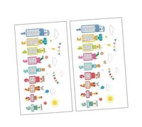 OSOLADY 2 Sets Animal Wall Stickers Multiplication Table Chart Decals Educational PVC Wall Decorations for Nursery and Early Learning