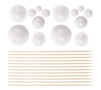 OSOLADY 2 Sets Planetary Model Craft | 7 Sized Blank Polystyrene Balls with 9.8in Bamboo Rods | Solar System Science Kit Classroom Supplies for Kids