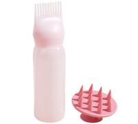OSOLADY 2 Sets Root Comb Applicator Bottle for Hair Dying and Perming with Pink Plastic and Silicone Material, Easy to Operate and Great for Filling Shampoo, Hair Styling Tool for Salon