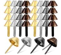 OSOLADY 200 Pcs Bag Feet Studs Rivets for Handbag Leather Craft Supplies, 50 Each Copper, Gold, Silver, Black - DIY Purse Making Cone Nailhead Studs for Bag Bottom Protection