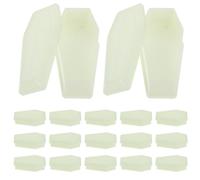 OSOLADY 20pcs Mini Coffin Box Halloween Decoration Glow the Dark Plastic Coffin Shaped Box for Halloween Festivities and Indoor Party Setups, Interactive Prank Prop and Miniature Casket