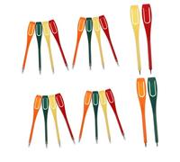 OSOLADY 20pcs Plastic Golf Scoring Pencils for Competitions Mini Marker Pens with Clips for Score Tracking Club Cleaning Includes Red Yellow Green Orange