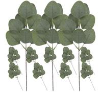 OSOLADY 24pcs Artificial Eucalyptus Picks with Real Touch Green Leaves, Plastic and Silk Fabric Material, Never Die or Fall, for Flower Arrangement in Bedroom or Living Room