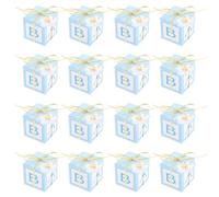 OSOLADY 25 Sets Shower Favor Boxes Candy Boxes Round Hanging Cards and Fine Gold Glitter for Shower Guests