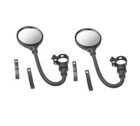 OSOLADY 2pcs Adjustable Bicycle Rearview Mirror Handlebar Convex Mirrors with Aluminum Pole and Abs Shell Easy Install for Mountain Road Bikes and Scooters High Definition