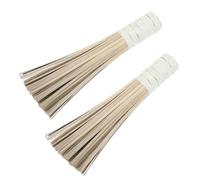 OSOLADY 2pcs Bamboo Pot Brush Flat Head Natural Bamboo Fiber Wok Cleaning Scrubber Kitchen Pan Hearth Cleaning Brush for Multi-purpose Cooking Utensils