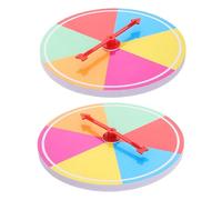 OSOLADY 2pcs Blank Game Spinner Wheel Rainbow Colour Plastic and Foam Board Material for Multiplayer Fun and Enhancing Group Activities at Family Gatherings and Travel