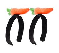 OSOLADY 2pcs Carrot Headband Easter Party Hair Bands Plush Vegetable Hair Accessories Comfortable to Wear Quirky Cartoon Style Cosplay Prop