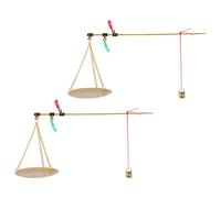 OSOLADY 2pcs Chinese Medicine Gram Scale Tea Leaf Scales 100g Copper Retro Style High-precision Easy to Operate for Daily Use